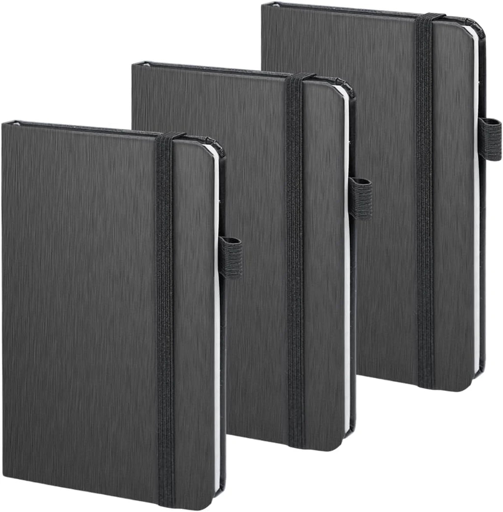 A6 Pocket Notebook 3 Pack, 3.5" x 5.7" Small Hardcover Lined Journals for Work Notes