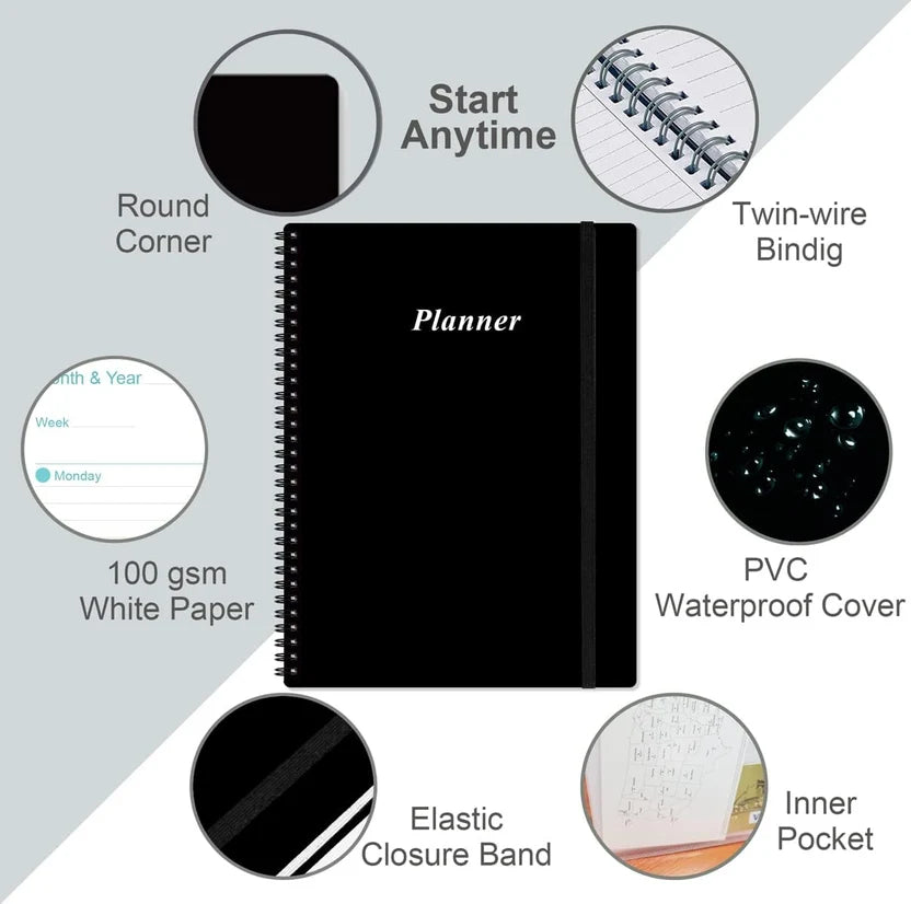 Undated Planner Pro - 8.5" x 11" Weekly & Monthly Planner to Achieve Goals & Increase Productivity