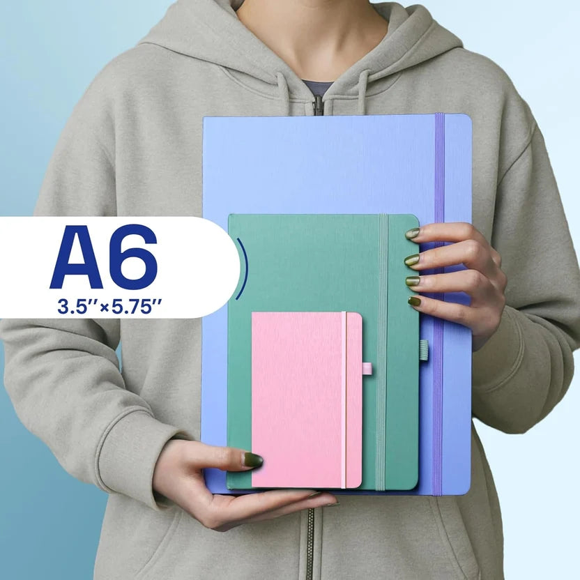 A6 Pocket Notebook 3 Pack, 3.5" x 5.7" Small Hardcover Lined Journals for Work Notes