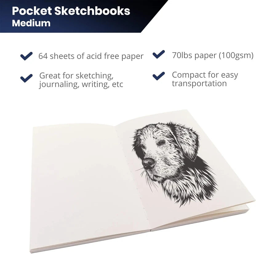 LayFlat Sketchbook - 5.5 x 8.25 Inches - Black Blank Note Book